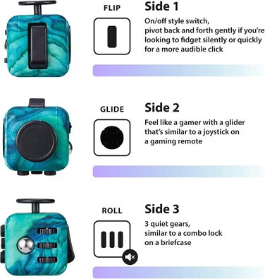 Іграшка Yetech Green Anti-Stress Cube, антистресовий кубик із функцією 6 сторін, для дітей і дорослих, засіб для зняття стресу від