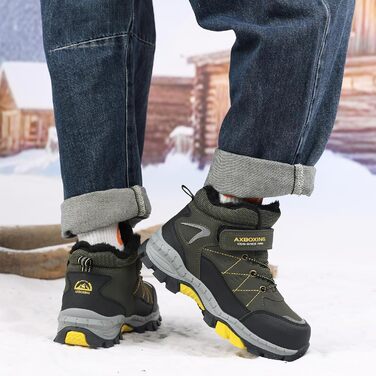 Дитяче зимове взуття TARELO, нековзні зимові чоботи, снігові чоботи середнього розміру, унісекс взуття для походів на підкладці для хлопчиків, розміри 32-39, зелене, EU 39