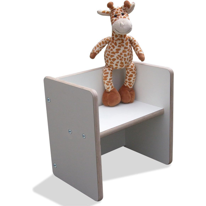 Двосторонній табурет - білий 2 кріплення 2-й вибір Стілець Монтессорі Дитяча лавка Дитяча лавка Табурет зроблений майстрами білий