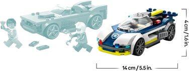 Конструктор LEGO City Chase with Police Car and Muscle Car 60415, 213 деталей, поліцейська тематика