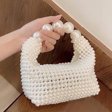 Елегантна сумка з перлами для повсякденного використання, вечірки, клатч, повсякденна сумка білого кольору