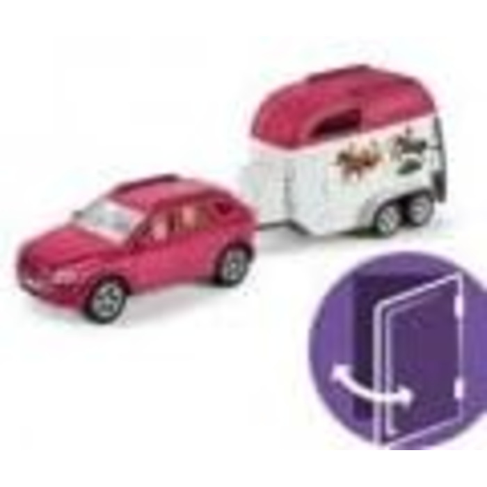Автомобіль Schleich з причепом для коня, в комплекті 1 кінь, набір ігрових фігурок для дітей від 5 років і старше