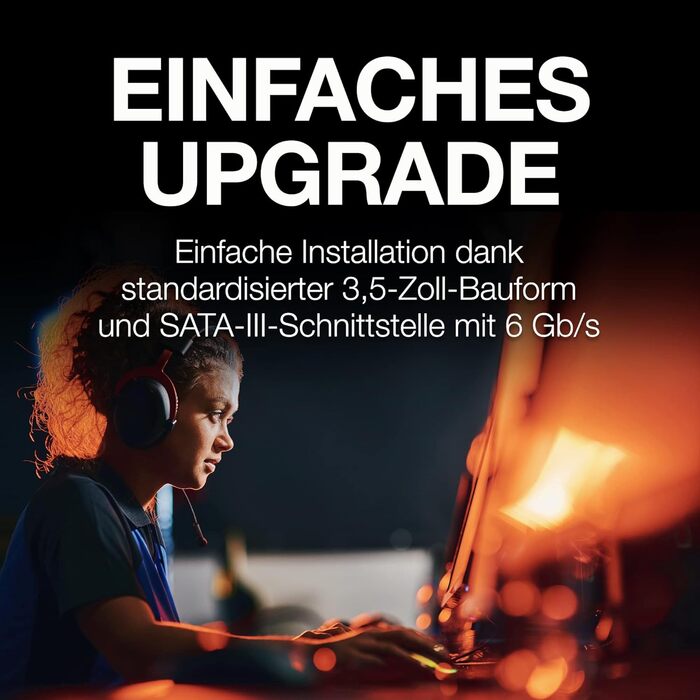 Внутрішній жорсткий диск Seagate FireCuda HDD 8 ТБ, 3,5-дюймовий, 7200 об/хв, CMR, 256 МБ кешу, SATA 6 ГБ/с, сріблястий, включаючи службу порятунку даних (ST8000DXZ01)