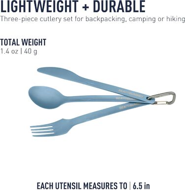 Набір з 3 титанових ложок, ножів та виделок для кемпінгу Sea to Summit