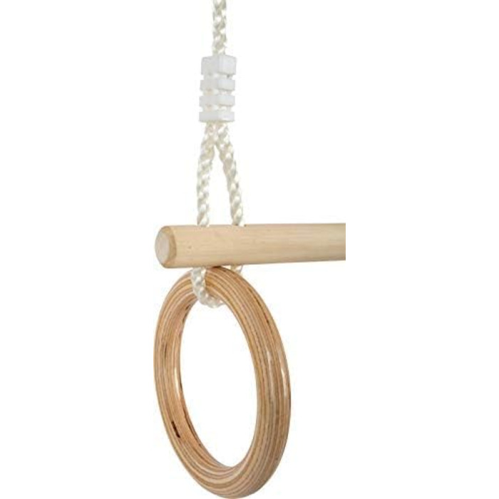 Маленька нога Трапеція з дерев'яними гімнастичними кільцями, для кріплення на гойдалці або рамі для лазіння, для дітей віком від 3