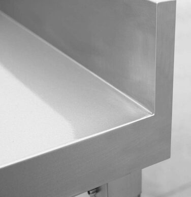 Стіл з нержавіючої сталі GS Multitrade робочий стіл 180 см кухонний стіл з нержавіючої сталі з піднятим краєм розбірний стіл, стіл з нержавіючої сталі розбірний стіл