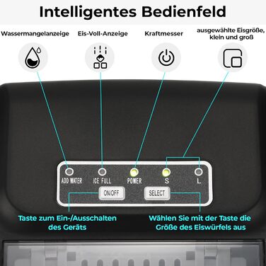 Машина для виробництва кубиків льоду, льодогенератор з нержавіючої сталі, 9 кубиків льоду за 6 хвилин, 12 кг/24 години, 2 розміри кубиків льоду, тихі машини для льоду з портативною ручкою та самоочищенням, для кухні, офісу, бару та вечірки