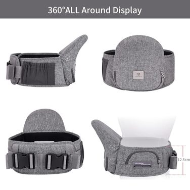 Легкий регульований табурет із підтримкою спинки, 3-в-1 для новонароджених і малюків (чорний), 0-36 Months