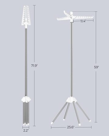 Сушарка для білизни SONGMICS, 150 см, складана, 1-ярусна, біла