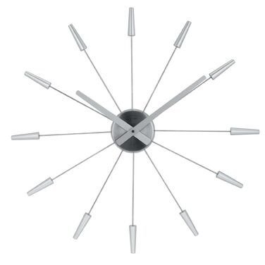 Настінний годинник techno line XXL NeXtime Plug Inn Silver 261 ZI, дерево, 60х60х4.2 см