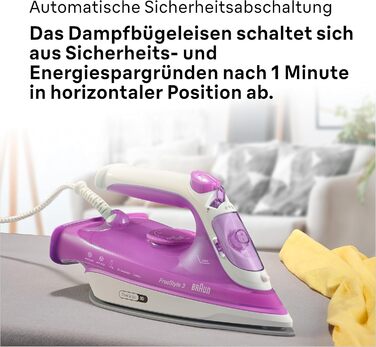 Парова праска з технологією FreeGlide 3D, підошва SuperCeramic, Ultimate FastClean, автоматичне відключення, вертикальна подача па