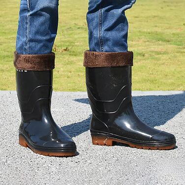 Чоловічі гумові чоботи до литок, водонепроникні, нековзні, гумові чоботи, потовщена підошва, водне взуття, для активного відпочинку, риболовлі, садівництва, бруду, розмір 41 EU A