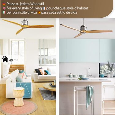 Стельовий вентилятор Akmani, вентилятор в комплекті з пультом дистанційного керування, сучасний стельовий вентилятор з 3 лопатями