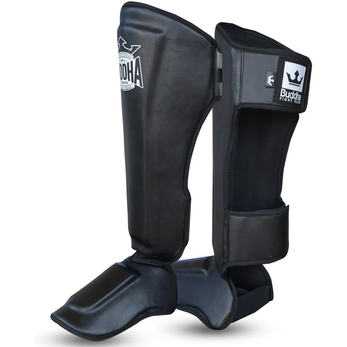 ОДЯГ BUDDHA FIGHT WEAR Епічна модель щитка для муай-тай, ММА та кікбоксингу Виготовлено зі синтетичної шкіри останнього покоління Більш міцні та посилені шви Чорний M