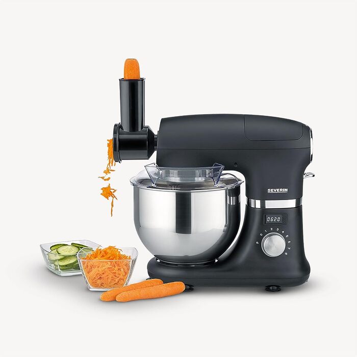 Насадка для мультиподрібнювача SEVERIN, якісна та довговічна насадка для мультиподрібнювача, легко чиститься, підходить для кухонних комбайнів 3896, 3897, 3898, чорний, нержавіюча сталь/пластик, ZB 5592