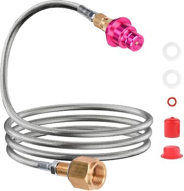 Шланг високого тиску Fioay CO2 Quick-Adapter 1,5 м, CO2 Quick-Connect, сумісний з Duo/Terra/Art/E-Duo/Crystal 3.0/Gaia Soda, W21.8-14 (DIN 477) для більшого бака CO2, F-QC-H