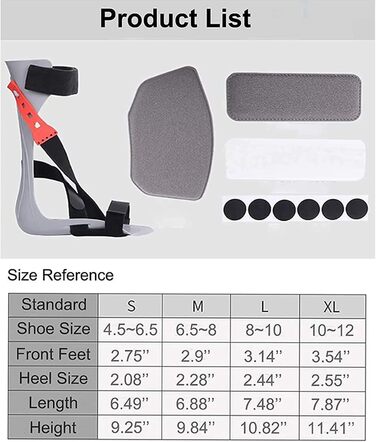 Покращений гомілковостопний ортез, ортез AFO, підтримуюча шина для стопи, що падає, при підошовному фасціїті та ахілловому тендиніті, для покращення ходи, полегшення болю та тиску Праворуч Ліворуч