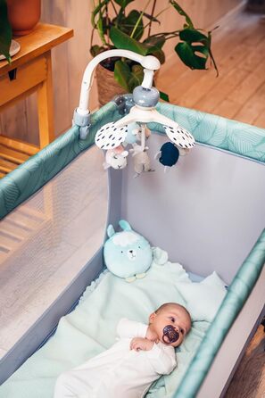 Дитяче ліжечко Momi BELOVE для дітей вагою до 15 кг, Ш65 x Д125 x В78 см (складається 21 x 23 x 80 см), дитяче ліжечко з матрацом, 2 колеса, сумка для транспортування сірого кольору