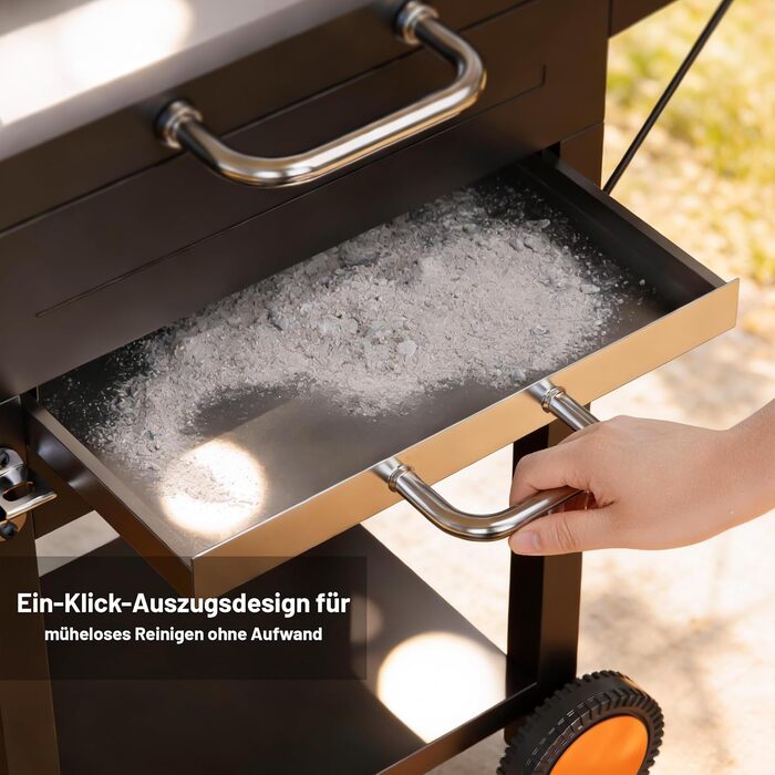 См) Вугільний Гриль - 334 кв. дюйми, Нержавіючий Візок з Двома Міцними Бічними Поличками та Хромованим Решіткою. Ідеально підходить для Саду, Гаража, Тераси, 20 (50