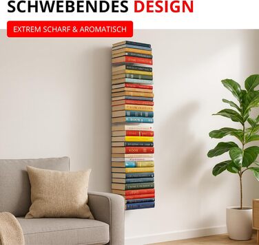 Настінна книжкова полиця Radius Booksbaum 2, велика, біла, виготовлена зі сталі з порошковим покриттям, 15 x 170 x 15,5 см, вміщує приблизно 130 книг, вантажопідйомність 6,5 кг на полицю, елегантна настінна полиця (725B)