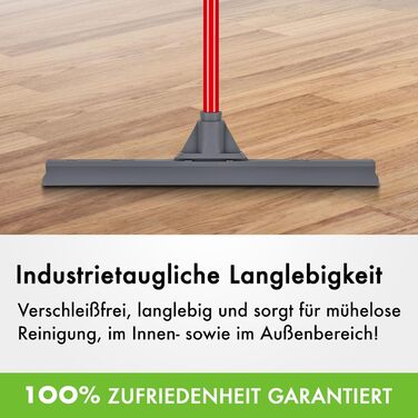 Ракель для підлоги Силіконова головка 45 см Ручка з нержавіючої сталі 140 см з 4 частин Алюмінієва ручка Важкі вантажі Ідеально підходить для миття, сушіння, для ванних кімнат, вологих приміщень, кахельної підлоги