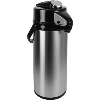 Ізольований глечик SARO з насосом 2,2 л Зовнішня частина з нержавіючої сталі, внутрішня частина зі скла Ручка для перенесення Для гарячих та холодних напоїв (один)