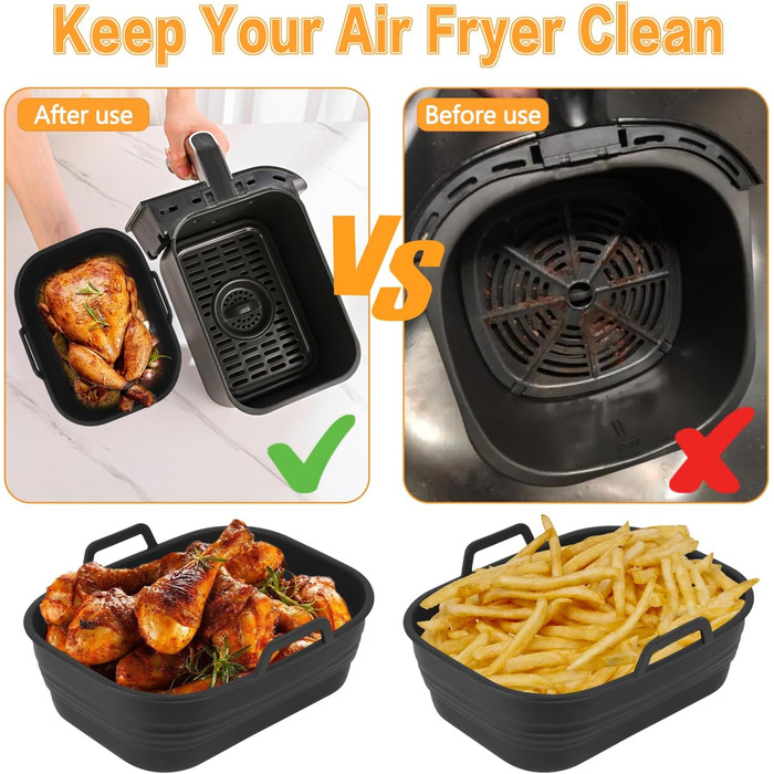 Аксесуари для фритюрниці для ніндзя, аксесуари для фритюрниці для Ninja Foodi AF400EU AF451EU 9.5 л Double Stack XL SL400EU та двозонна фритюрниця з силіконовою формою для фритюрниці, двошаровою решіткою для приготування їжі