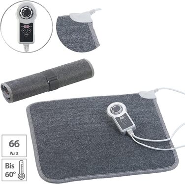 Килимок для ніг з підігрівом infactory килимок для підлоги з підігрівом, неткане полотно, 50x55 см, 60 C, 66 Вт (килимок для ніг з підігрівом, нагрівальні килимки, наматрацник) 50 x 55 см сірого кольору