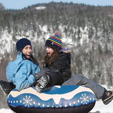 Надувні санки для дорослих дітей - JanTeelGO Snow Tube шина снігова шина розсувна шина 120см з ручками, стійка до подряпин, морозо