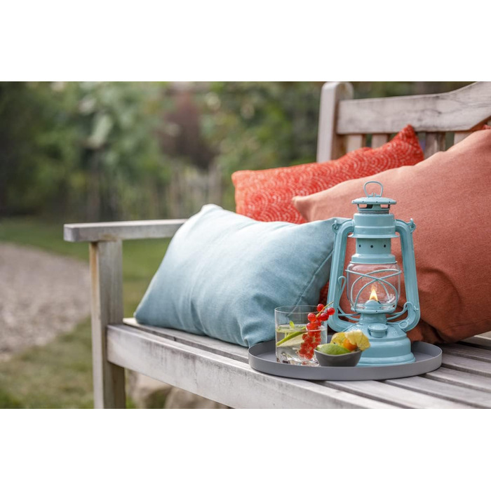 Ліхтар Feuerhand Storm Baby Special 276 - Виготовлено в Німеччині з 1893 року - Гасова лампа виготовлена зі сталі з порошковим покриттям та ударостійкого скла - Світло-зелений