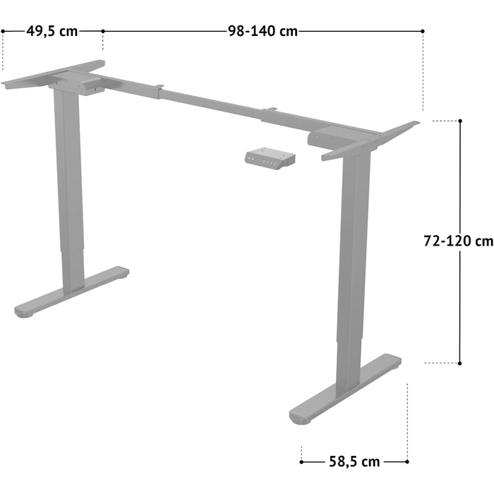 Каркас електричного столу SVITA DOBON для стільниці, регульовані по висоті ніжки, функція пам&39яті, подвійний двигун, металевий, сірий