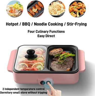 Вт електричний гриль для внутрішнього гриля, електричний корейський гриль, контактний гриль, міні-електрична сковорода на сковороді, гаряча каструля на 2 особи, дворазова вилка ЄС, 220 В 180 , для дому, кімнати в гуртожитку, 1200