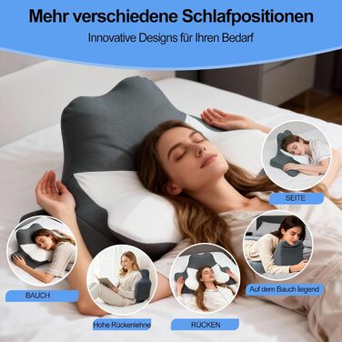 Подушка для шиї FATIVO з піни з пам&39яттю форми, ортопедична подушка-метелик, ергономічна подушка для голови, подушка для сну на боці, спині та животі