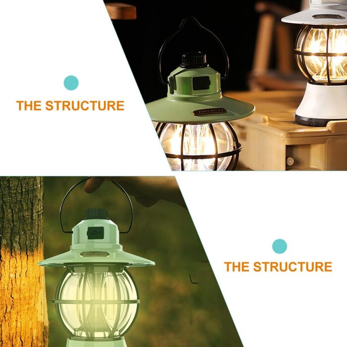 Портативний акумуляторний кемпінговий ліхтар PACKOVE з ручкою, багатофункціональний ліхтар для намету на відкритому повітрі, для піших прогулянок та походів, компактний та легкий