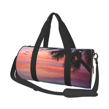 Дорожня сумка-циліндр Кокосова пальма, спортивна сумка для чоловіків та жінок, пляжна сумка, сумка-мішок