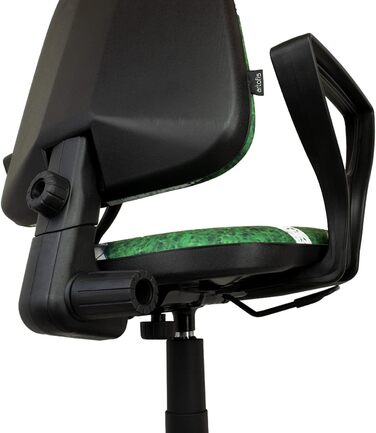 Дитячий офісний стілець з регульованою висотою - Ергономічне дитяче офісне крісло з 5 колесами, обертове дитяче крісло зі спинкою, зелений, зелений, Bred, футбол