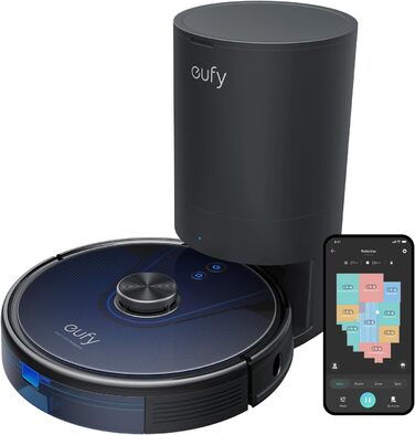 Робот-пилосос і швабра eufy від Anker RoboVac L35 із всмоктуючою станцією (3200 Па, час роботи 145 хв, резервуар для пилу 330 мл/200 мл для води, ідеально підходить для шерсті домашніх тварин, багатоповерхове картографування, програмне/голосове керування)