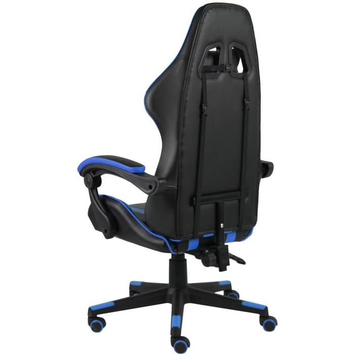Ігрове крісло LAPOOH, офісне крісло, ігрове крісло, письмове крісло, обертове крісло, чорно-синя штучна шкіра