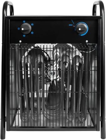 Електричний обігрівач Gde GH 15 EV (400 В, 15 кВт, 3 рівні нагріву 5 / 10 / 15 кВт, продуктивність вентилятора 1292 м/год, споживання струму 22 А, термостат з плавним регулюванням, захист від перегріву та ручки для перенесення) Одинарний