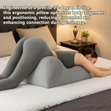 Подушка Arcova Sweet Spot подушка для пар 27 для підтримки інтимної близькості, клиноподібна подушка з піни з ефектом пам&39яті для всіх положень тіла Keep the Passion Alive, чорна