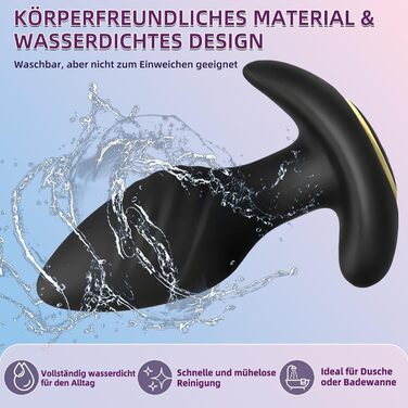 Анальний вібратор DAZINER, чорний, 9 режимів вібрації