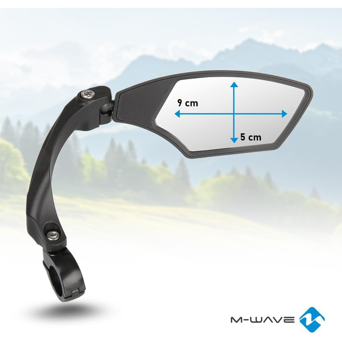 Комплект унісекс-дзеркал для велосипеда M-Wave для дорослих SPY Space, чорний, одинарний (правеліве)