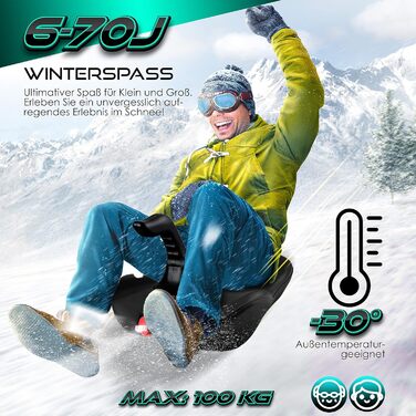 Зі світлодіодним підсвічуванням вкл. мотузку для витягування Санки Тобогган Дитячі санки Zipfelbob Пластикові санки Стабільні для