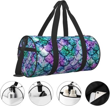 Спортивна сумка з ефектом омбре Хвіст Русалки, велика дорожня сумка для фітнесу, на вихідні та подорожей для жінок та чоловіків