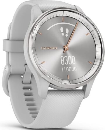 Гібридний смарт-годинник з аналоговими стрілками та сенсорним екраном, функціями фітнесу/здоров&39я, аналізом сну, Garmin Pay, сповіщеннями та часом автономної роботи до 5 днів. Trend Silver