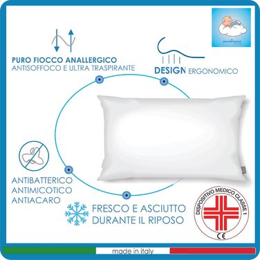 Подушка для дітей 2 років, дитяча подушка 40x60 см Гіпоалергенна дитяча подушка М'яка, здорова, гіпоалергенна дитяча подушка для в