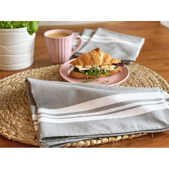 Набір ZOLLNER з 5 бавовняних чайних рушників розміром 50x70 см - добре поглинаючі та міцні кухонні рушники - можна прати при темпе