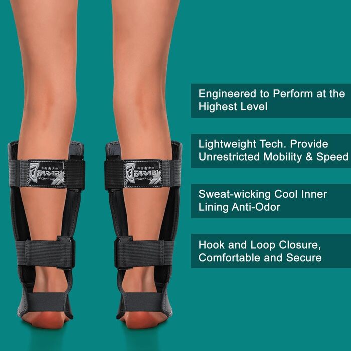 Щитки для гомілок Farabi Sports для дітей, кікбоксингу, ММА, муай-тай захист гомілки для тренувань, спарингу, боксерського спорядження та бойових мистецтв, дитячі, чорні