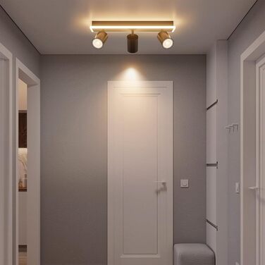 Стельовий точковий світильник Klighten 3 полум'я чорний, 3 розетки GU10 світлодіод 8,5 Вт, стельовий прожектор поворотний, поворот