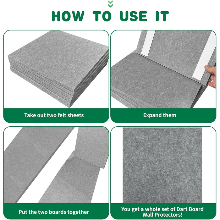Захист стіни для мішень для дартсу Самоклеюча рамка для мішень для дартсу, ДВП для захисту стіни, рамка для мішень для дартсу, задня панель зони для дартсу Коркові панелі для прямокутних мішень для дартсу